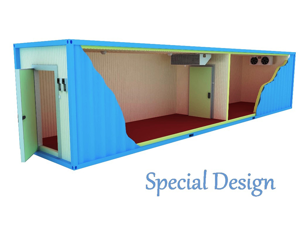 Chambre Froide De Type Conteneur RFR40-2R – 40ft, 2438x12192x2896 mm, Plage de Température (0/+4)/(-18/-25) °C 2