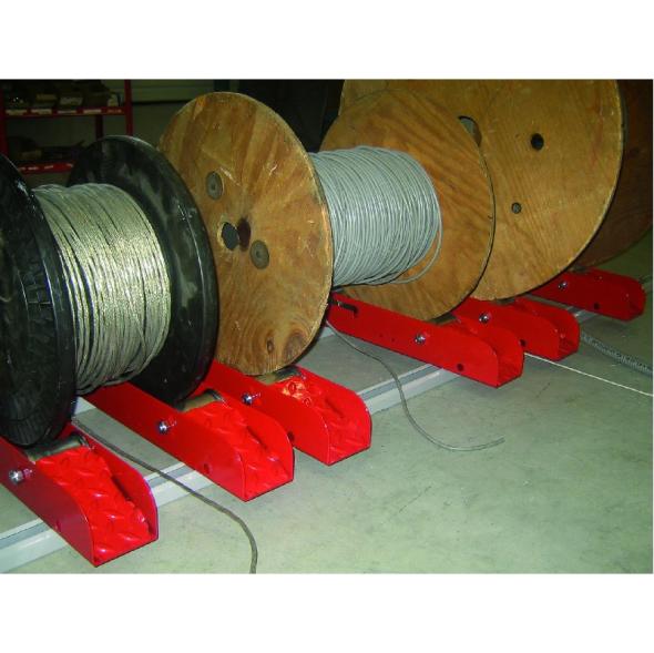 Sabots dérouleurs de touret PRIMO-STOCK – stockage au sol pour câbles, capacité 200 kg, diamètre 200 à 700 mm - Image 3