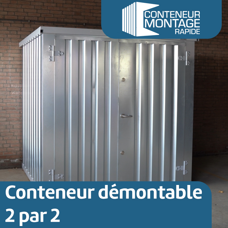 Conteneur démontable 2 x 2 mètres – avec double porte – surface 3.7 m² - Image 1