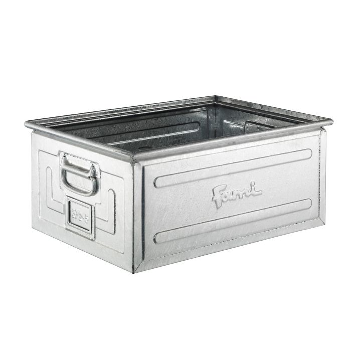 Caisse métallique zinguée 85 litres 630×450 mm – Bac en acier galvanisé gerbable 1