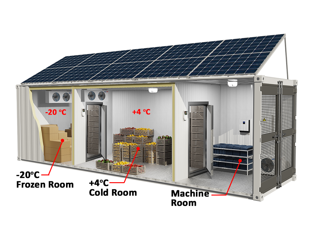 SOLAR ROOM 2R – Stockage à froid à énergie solaire – Conteneur frigorifique portable – Température (0/+4) ou (-18/-23) ℃ – Zone de chargement efficace 7,6 m² ou 4,75 m² - Image 2