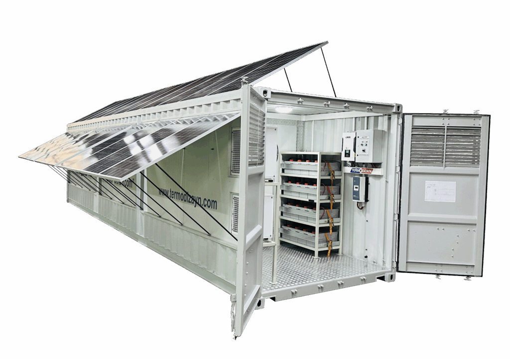 SOLAR ROOM 2R – Stockage à froid à énergie solaire – Conteneur frigorifique portable – Température (0/+4) ou (-18/-23) ℃ – Zone de chargement efficace 7,6 m² ou 4,75 m² - Image 4