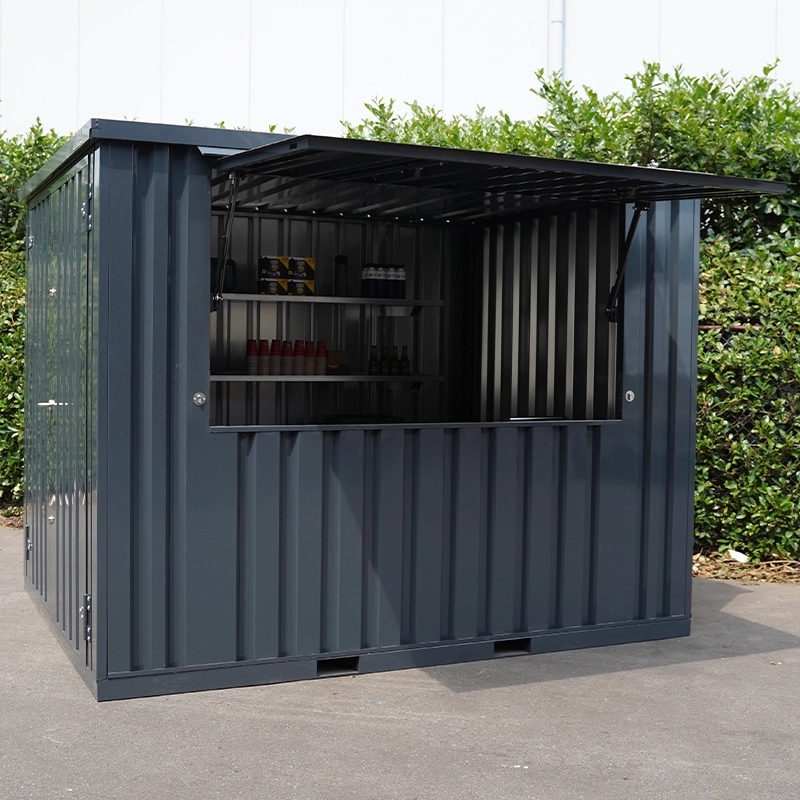 Conteneur bar démontable 3×2 mètres XL RAL 7016 – avec auvent pliable et double porte - Image 2