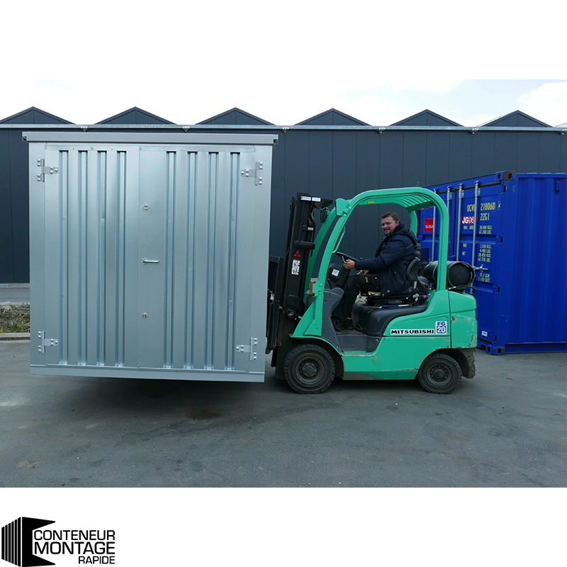 Conteneur démontable 5 x 2 mètres (10 m²) – avec double porte sur le côté 2 mètres, livré en kit - Image 3