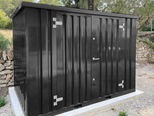 Conteneur démontable noir 3 x 2 mètres (5.5 m²) – avec double porte sur le côté 3 mètres - Image 1