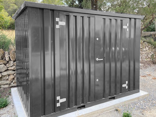Conteneur démontable anthracite 3 x 2 m (5.5 m²) avec double porte sur le côté 3 mètres - Image 1
