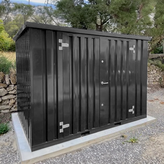 Conteneur démontable noir 3 x 2 m (5.5 m²) – avec double porte sur le grand côté de 3 m - Image 4