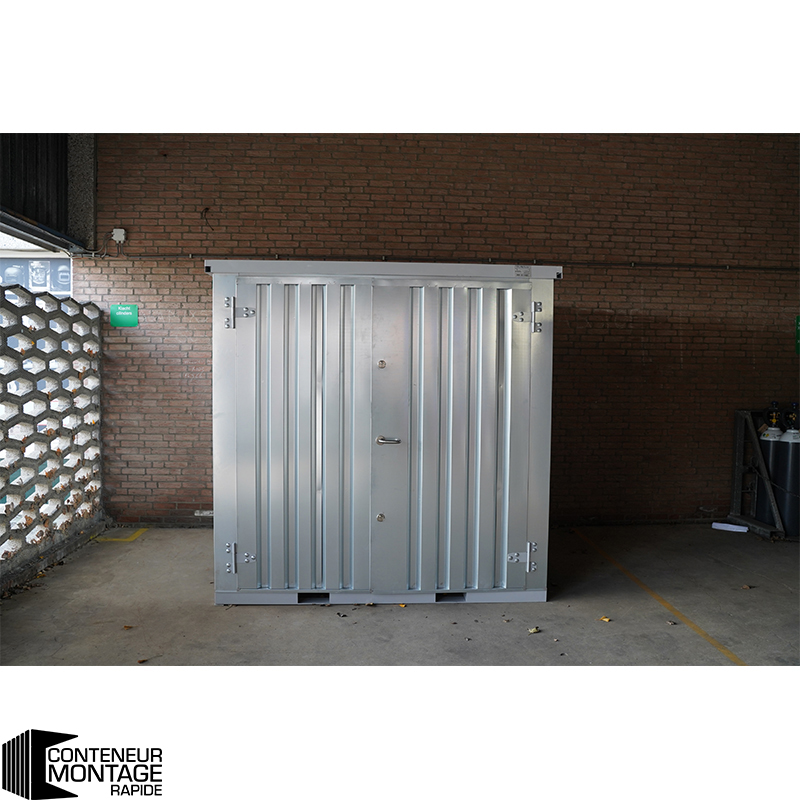 Conteneur de stockage démontable 2 x 2 mètres – avec double porte et sol surélevé - Image 2