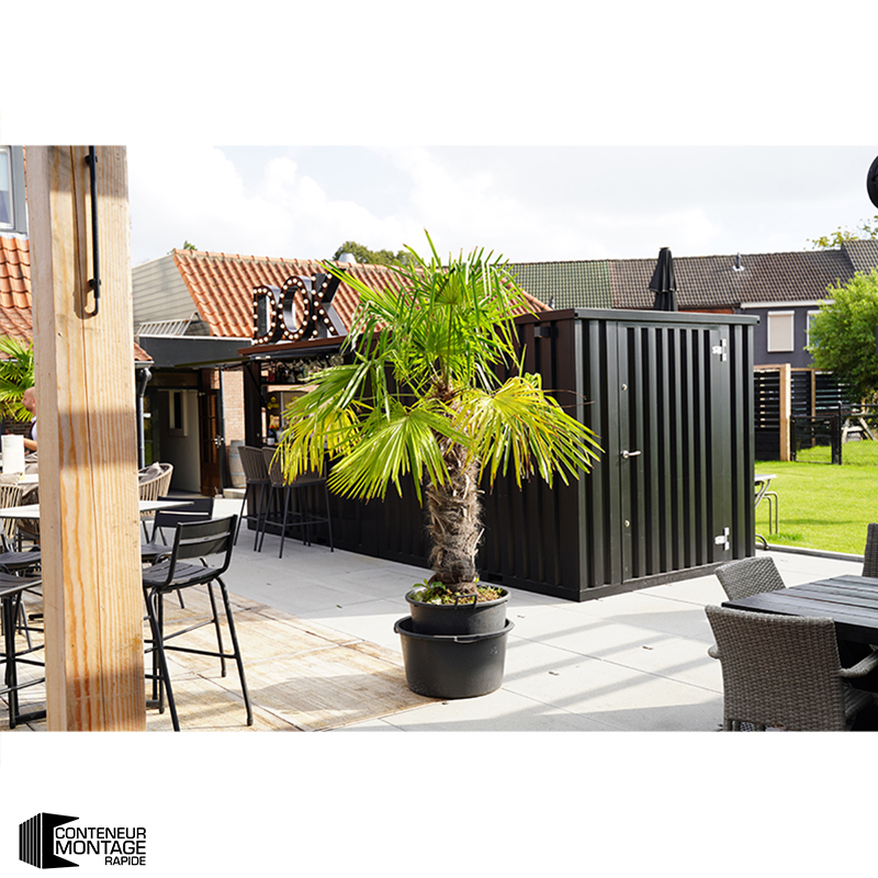 Conteneur bar démontable 6×2 mètres XL (20 pieds) – 12 m² – RAL 9005 & RAL 7016 - Image 3