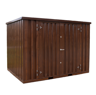 Container imitation bois démontable 3 x 2 mètres (5.5 m²) avec double porte - Image 1