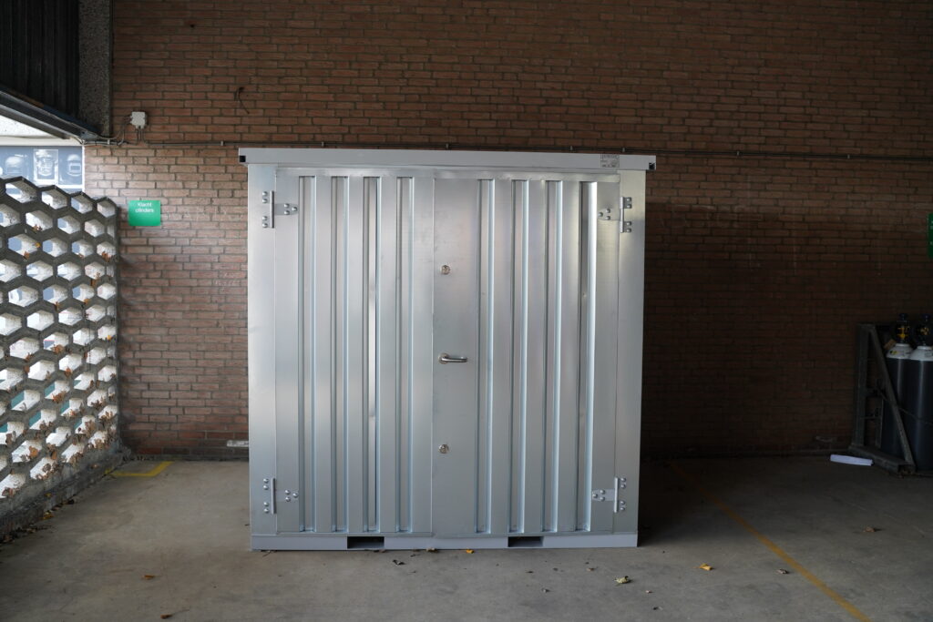 Abri 2 roues 2 x 2 mètres – avec double porte, conteneur de stockage démontable en acier galvanisé - Image 3