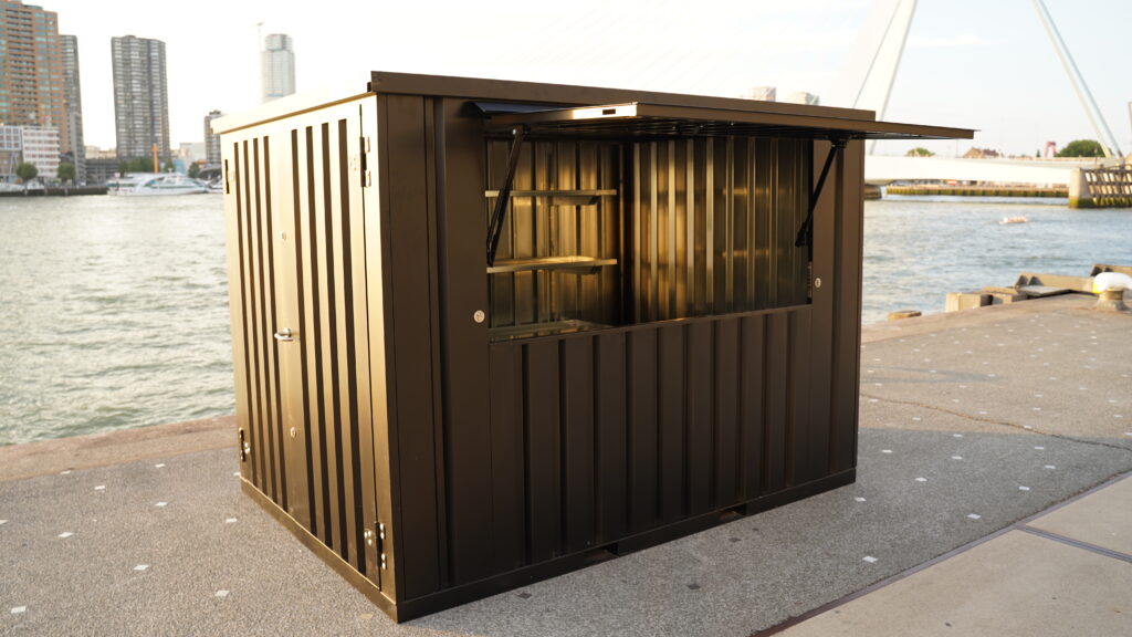 Food truck 3×2 XL RAL 9005 – Bar extérieur démontable noir de 3×2 m (5.5 m²) avec auvent pliable - Image 2