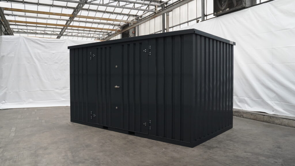 Conteneur 20 pieds neuf – 6 x 2 m (12 m²) anthracite, acier galvanisé, avec double porte sur grand côté - Image 2