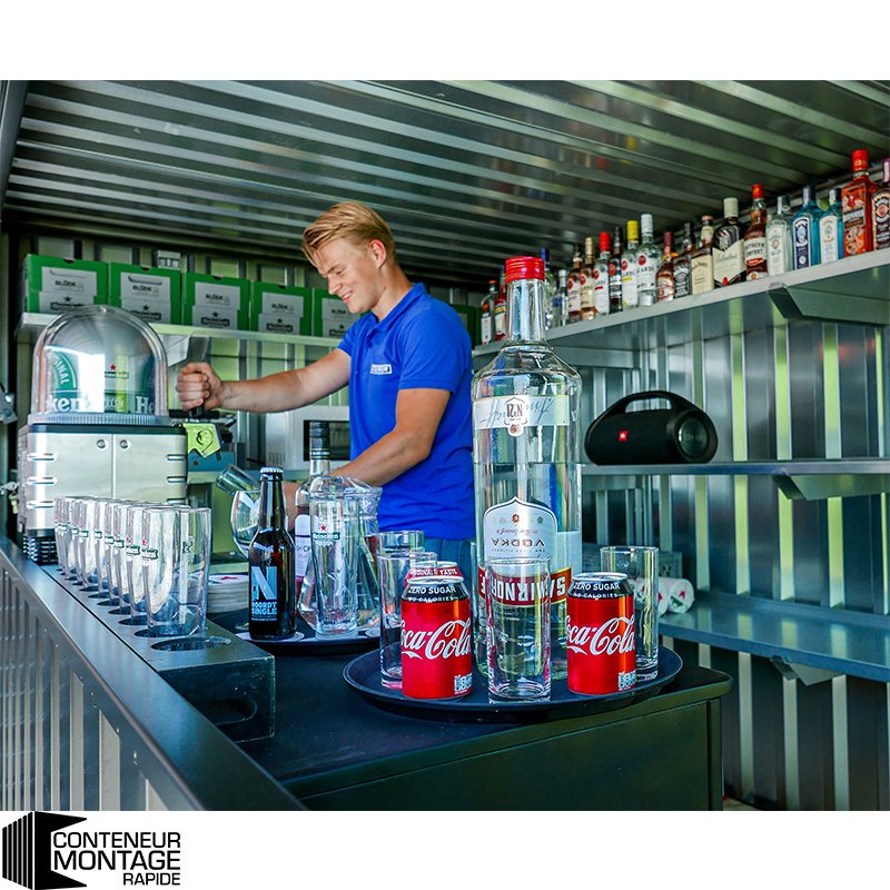 Food truck 3×2 XL RAL 9005 – Bar extérieur démontable noir de 3×2 m (5.5 m²) avec auvent pliable - Image 4