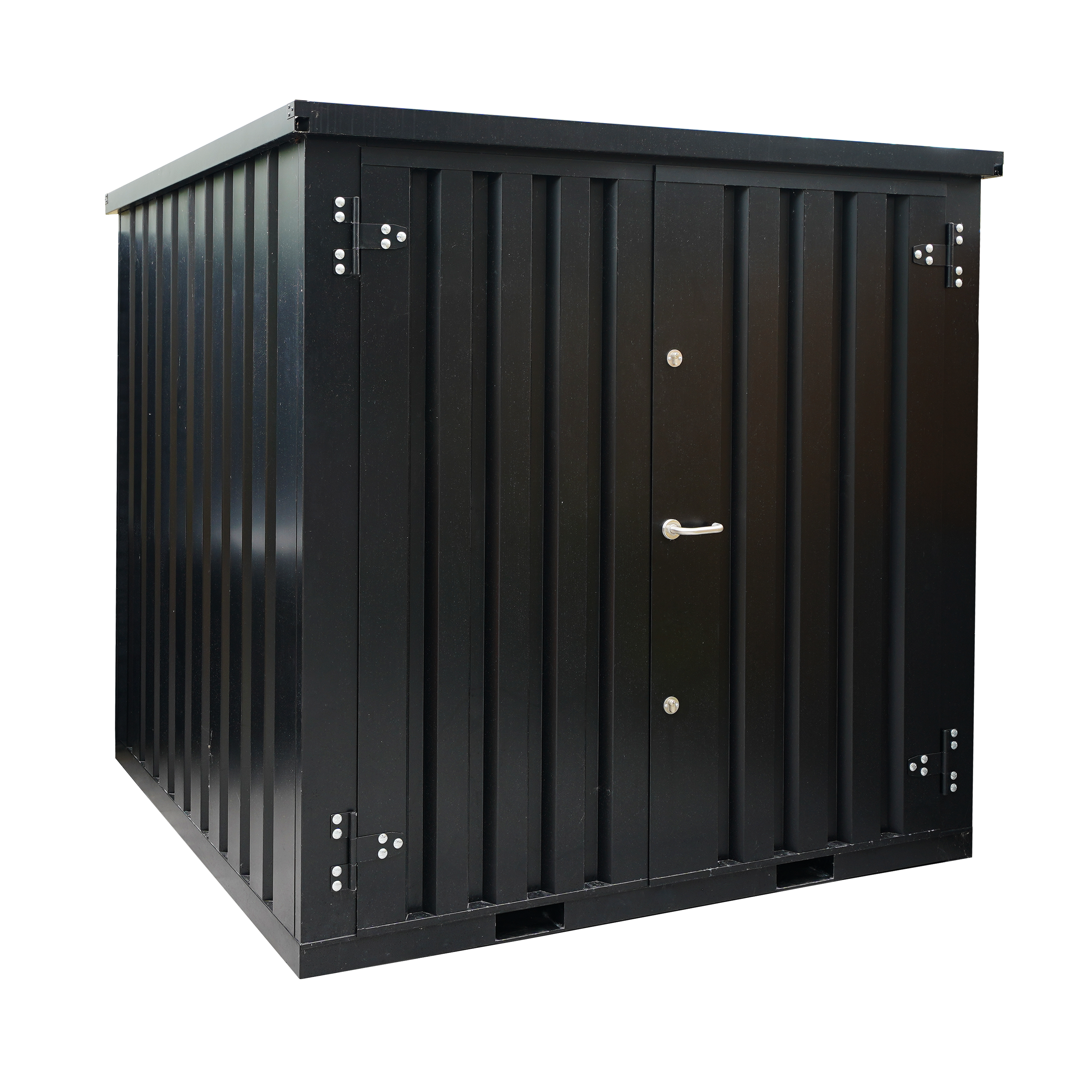 Cabanon métal 2 x 2 mètres avec double porte – conteneur de stockage galvanisé 3.7 m² - Image 1