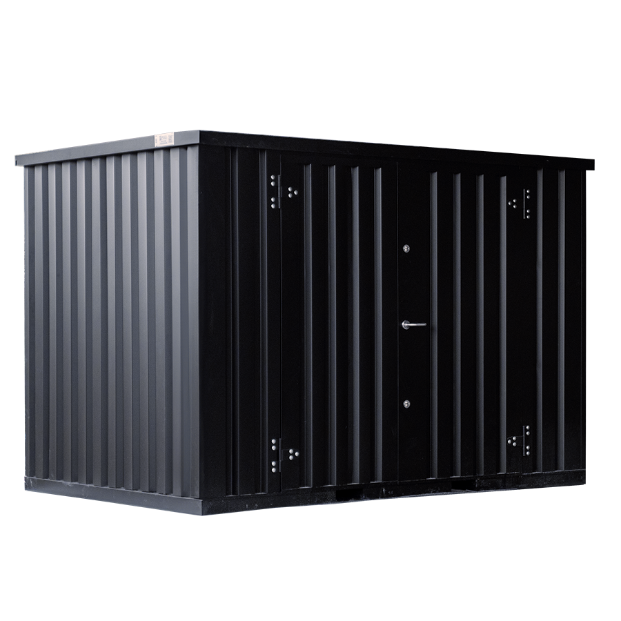 Conteneur démontable noir 3 x 2 m (5.5 m²) – avec double porte sur le grand côté de 3 m - Image 1