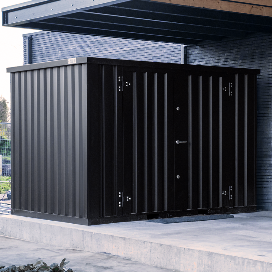 Conteneur démontable noir 3 x 2 m (5.5 m²) – avec double porte sur le grand côté de 3 m - Image 2