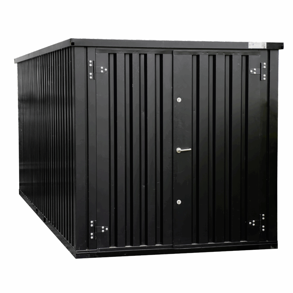 Cabanon métal 6 x 2 mètres – double porte petit côté – conteneur de stockage 12 m² - Image 1