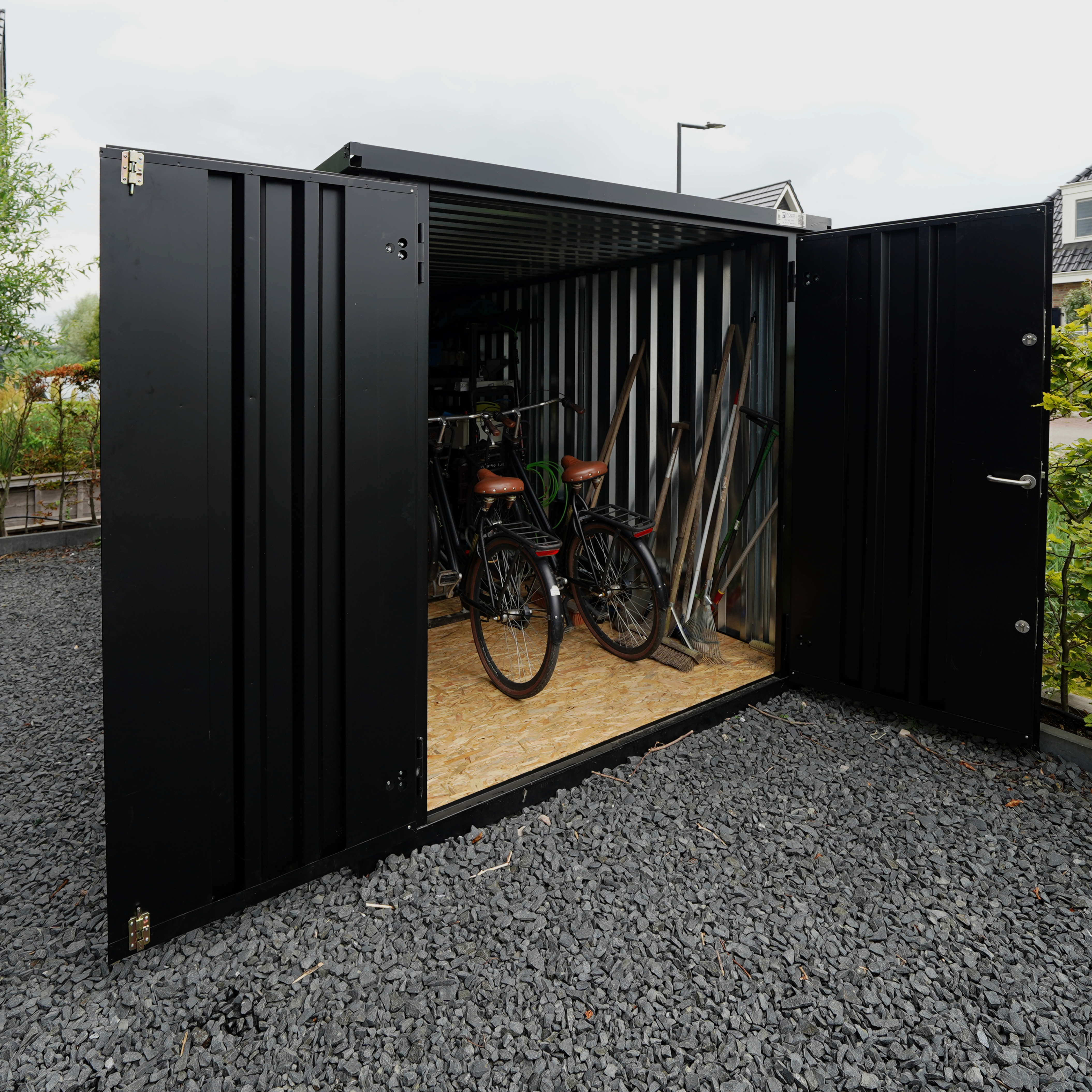 Conteneur démontable noir 6 x 2 mètres (12 m²) – double porte sur le petit côté, livré en kit - Image 3