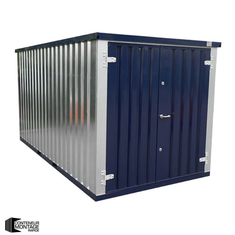 FOCO® Conteneur démontable bleu acier 2 x 2 mètres – Double porte – 3.7 m² - Image 1