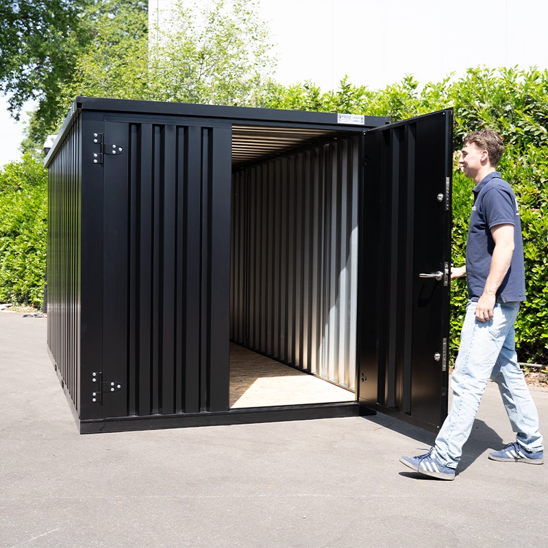 Abri Moto 4 x 2 mètres – avec double porte petit côté – Conteneur de stockage métal galvanisé - Image 2