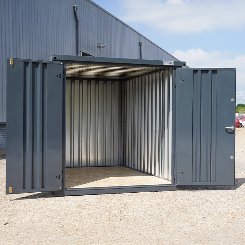 Conteneur démontable anthracite 3 x 2 mètres (5.5 m²) – avec double porte sur le petit côté – conteneur de stockage - Image 4