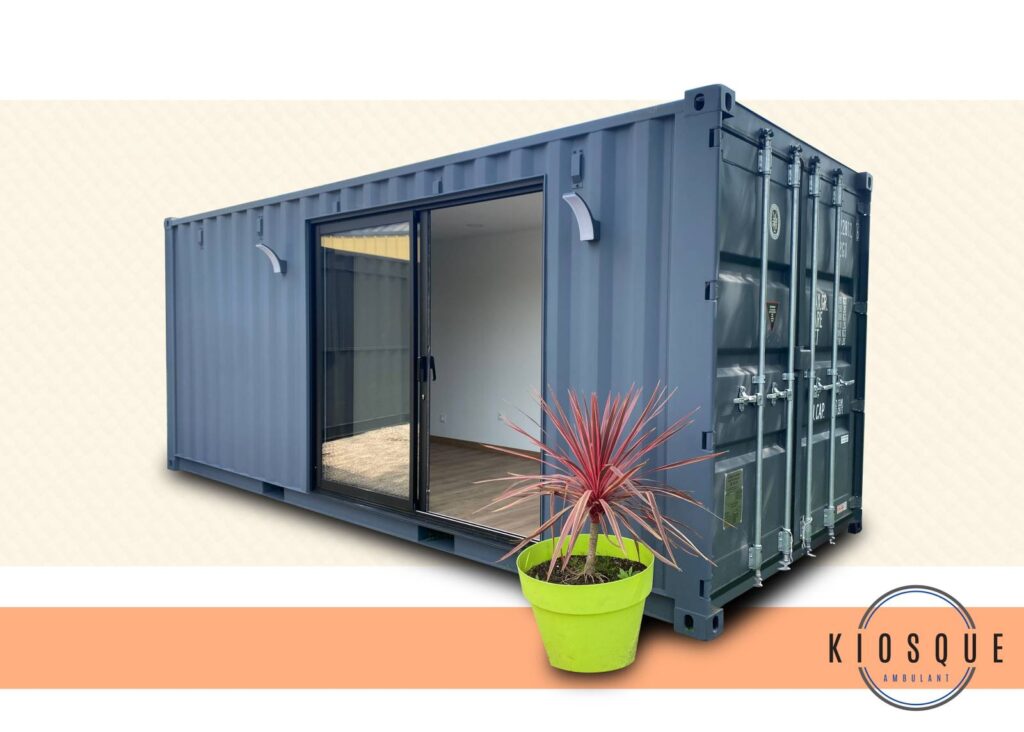 Container bureau aménagé – Kiosque Ambulant – Dimensions de 8 à 40 pieds – Fabrication française sur-mesure - Image 1