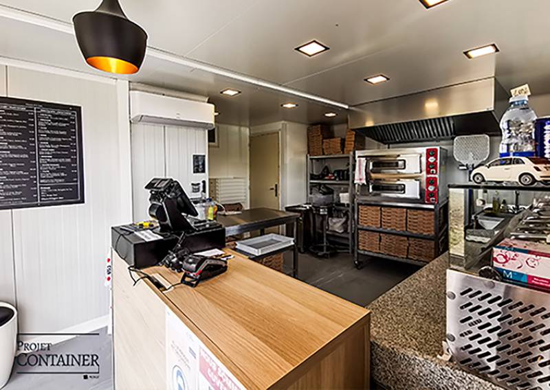 Container restaurant Pizzeria – Kiosque Ambulant – Container 20&prime; dry clé en main avec équipement CHR complet - Image 3