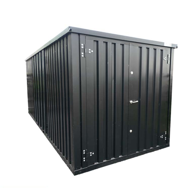 Conteneur démontable noir 6 x 2 mètres – double porte sur le côté 2 mètres, 12 m², livré en kit - Image 1