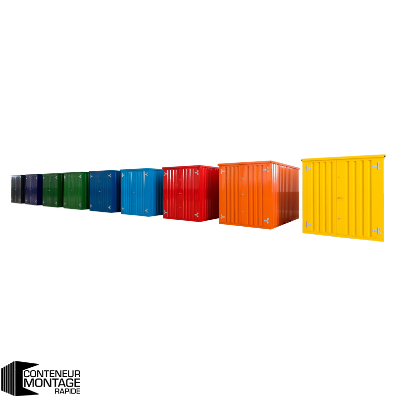 Conteneur démontable noir 6 x 2 mètres – double porte sur le côté 2 mètres, 12 m², livré en kit - Image 2