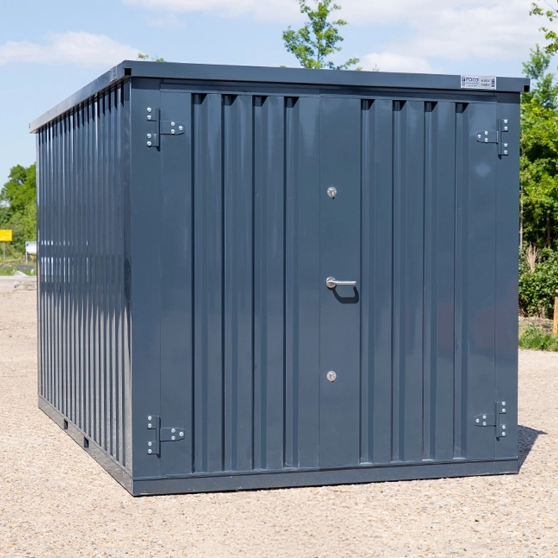 Conteneur démontable anthracite 4 x 2 mètres (7.5 m²) – avec double porte (petit côté) gris RAL 7016 - Image 2