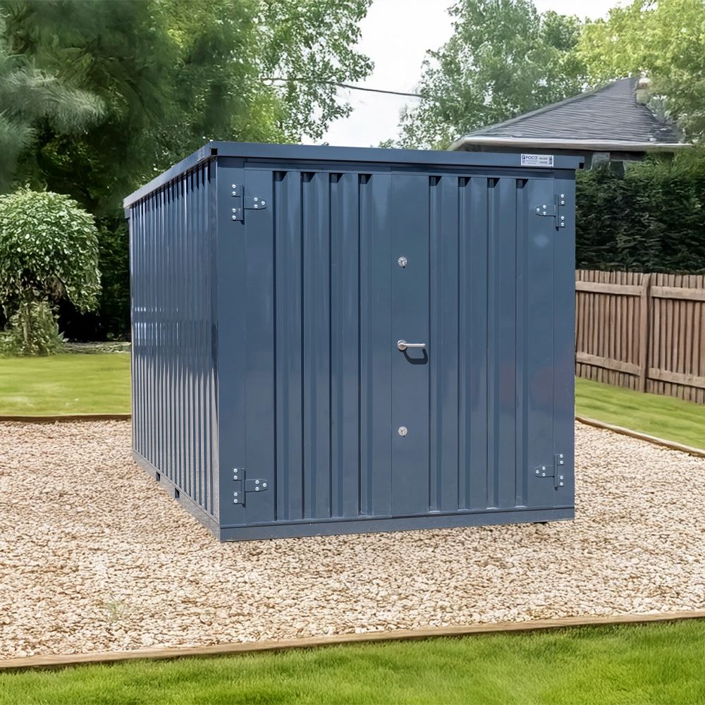 Conteneur démontable anthracite 4 x 2 mètres (7.5 m²) – avec double porte (petit côté) gris RAL 7016 - Image 3