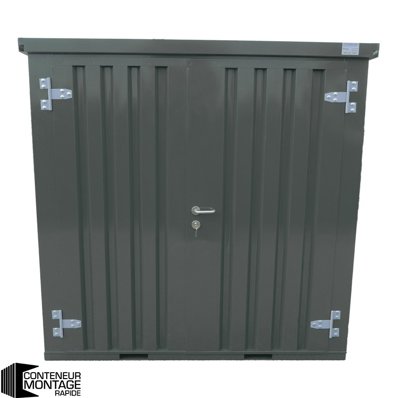 Conteneur démontable anthracite 4 x 2 mètres (7.5 m²) – avec double porte sur le côté 4 mètres - Image 2