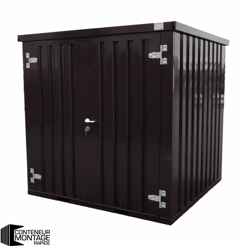 Conteneur démontable noir 2 x 2 mètres (3.7 m²) – avec double porte RAL 9005 - Image 1