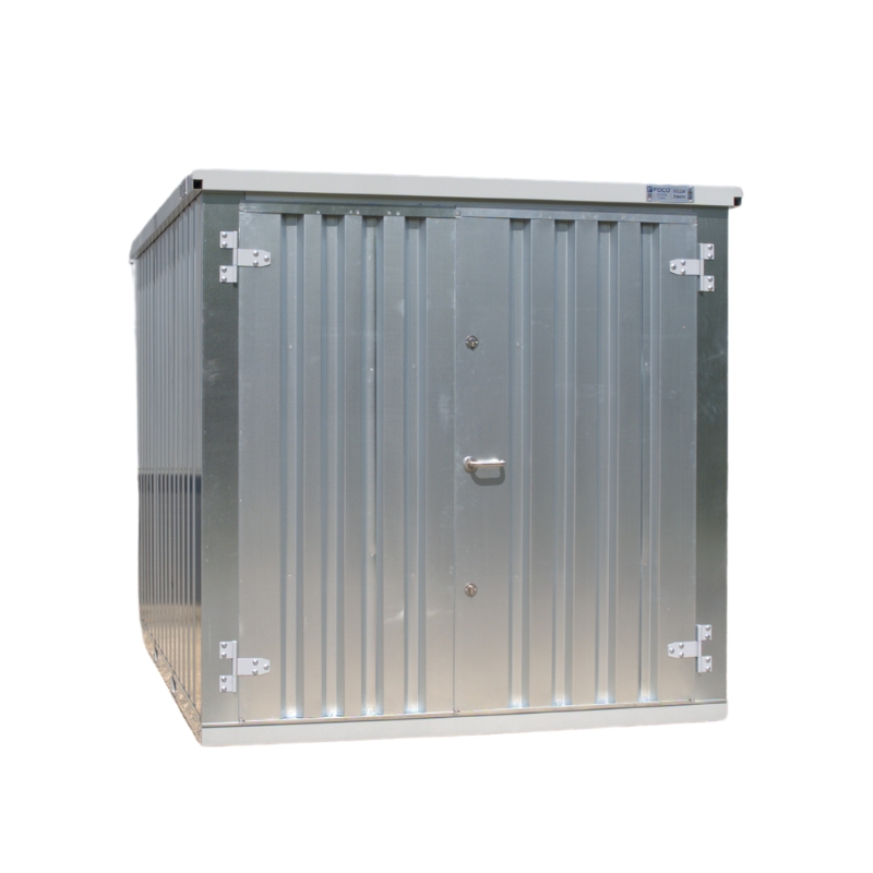 Abri moto 3 x 2 mètres – avec double porte petit côté – conteneur de stockage démontable en acier galvanisé - Image 1