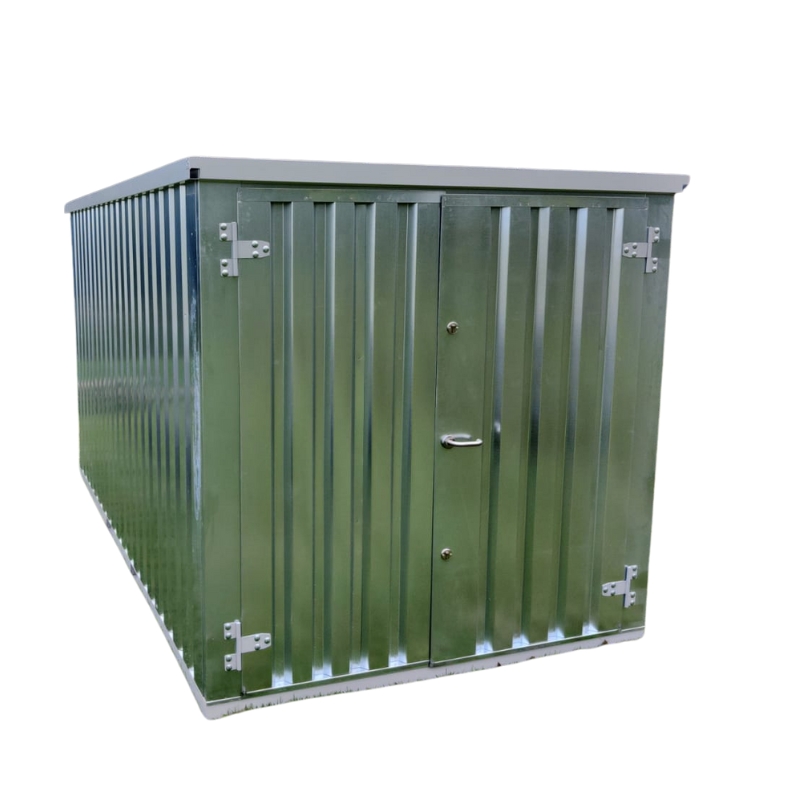 Abri moto 4 x 2 mètres (7.5 m²) – avec double porte sur le côté et sol surélevé - Image 1