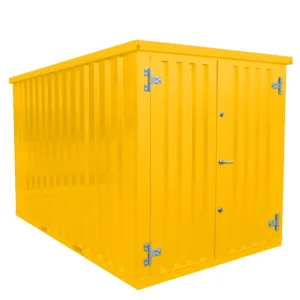 Conteneur 10 pieds jaune démontable 3 x 2 m – avec double porte sur le côté 3 mètres - Image 1