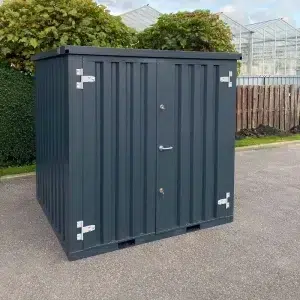 Conteneur démontable anthracite 2 x 2 mètres – avec double porte – Gris RAL 7016 – 3.7 m² - Image 1