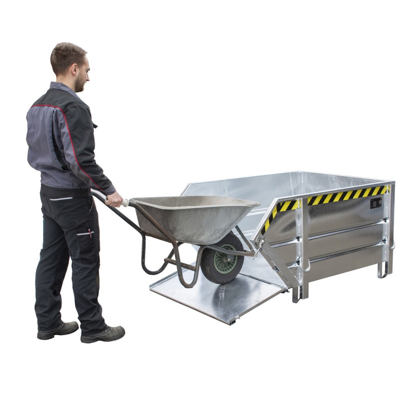 Benne BTP type BBG / BBK / BBP – Conteneur de chantier 1000 L – Superposable 3 niveaux – Fabrication BAUER - Image 4