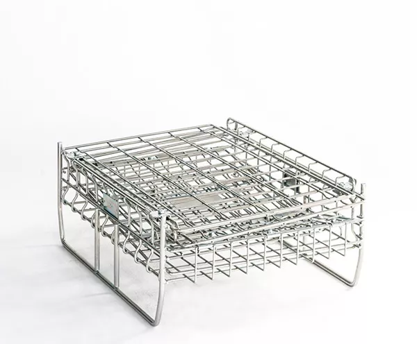 Caisse de stockage grillagée – Volume de stockage 380 à 1000 litres – Structure acier électro zingué – Gerbable et pliable - Image 2