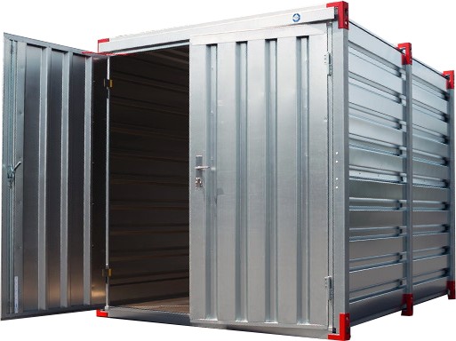 Container de stockage 2,2m – Conteneur chantier galvanisé démontable CDS-22 – 2,25m x 2,2m x 2,2m - Image 1