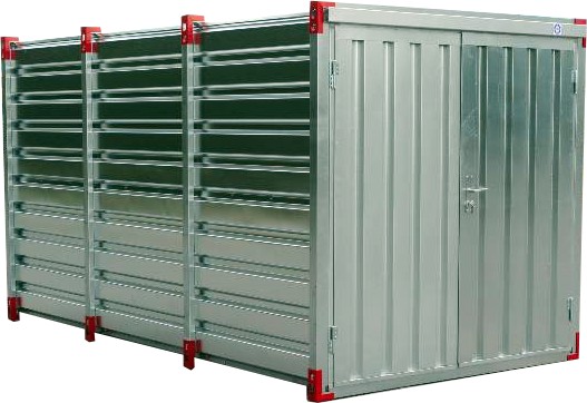Container chantier – Conteneur de stockage 4m galvanisé démontable – Référence CDS-4 – Bungalow - Image 1