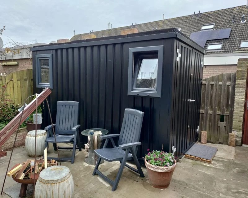 Conteneur avec fenêtres 3 x 2 mètres – double porte sur le côté 2 mètres (petit côté) – toutes couleurs RAL disponibles - Image 3