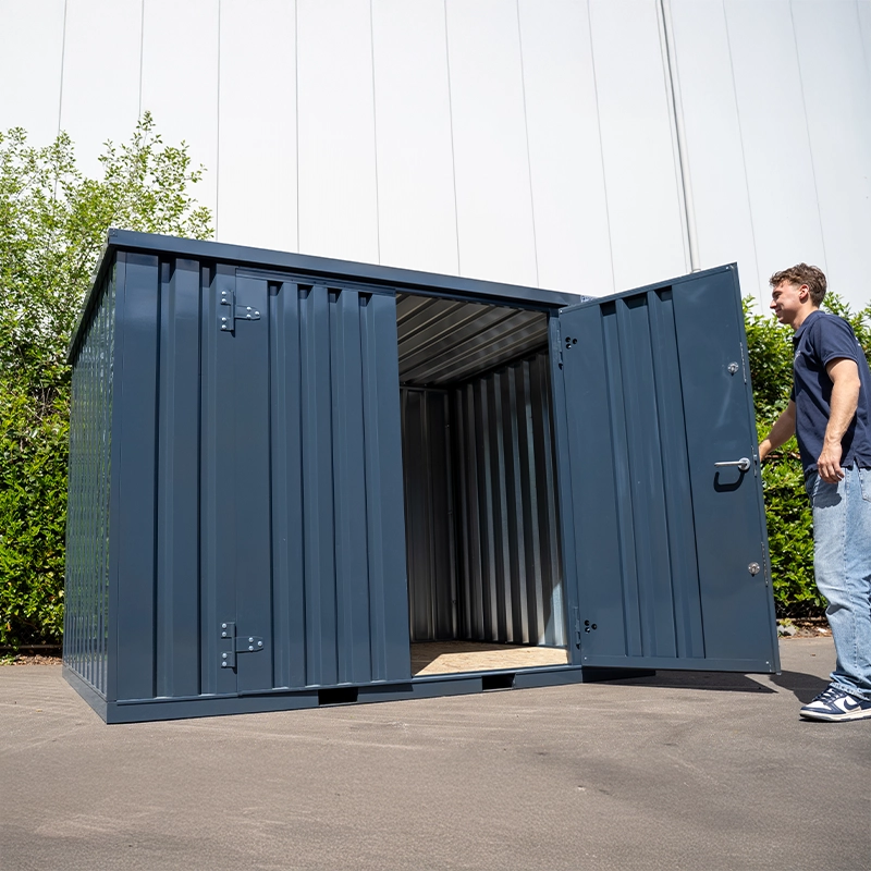 Conteneur démontable anthracite 3 x 2 mètres (5.5 m²) – avec double porte sur le grand côté - Image 3