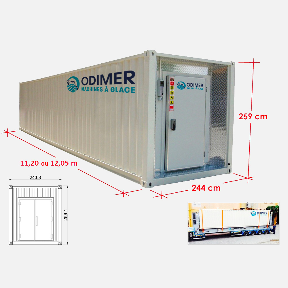 Chambre froide conteneur 40 pieds ODIMER – Froid positif RFR40-COLD – Température 0°C/+4°C – 7700W – 5400 kg - Image 3