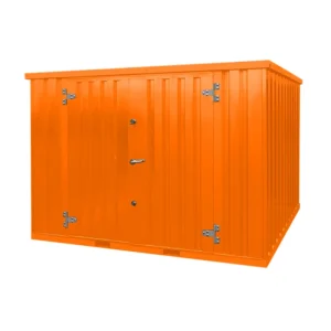 Conteneur 10 pieds démontable orange 3 x 2 mètres – avec double porte sur le côté 3 mètres (grand côté) – RAL 2004 - Image 1