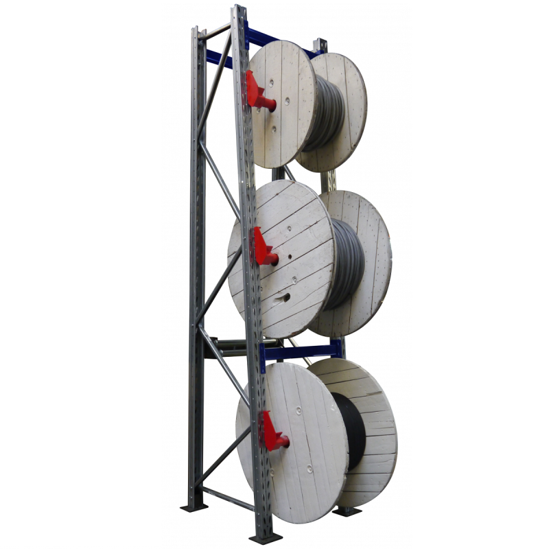 Pack de 4 racks à tourets – Stockage de 12 à 16 tourets – Hauteur 2400 à 4500 mm – Simple face - Image 1