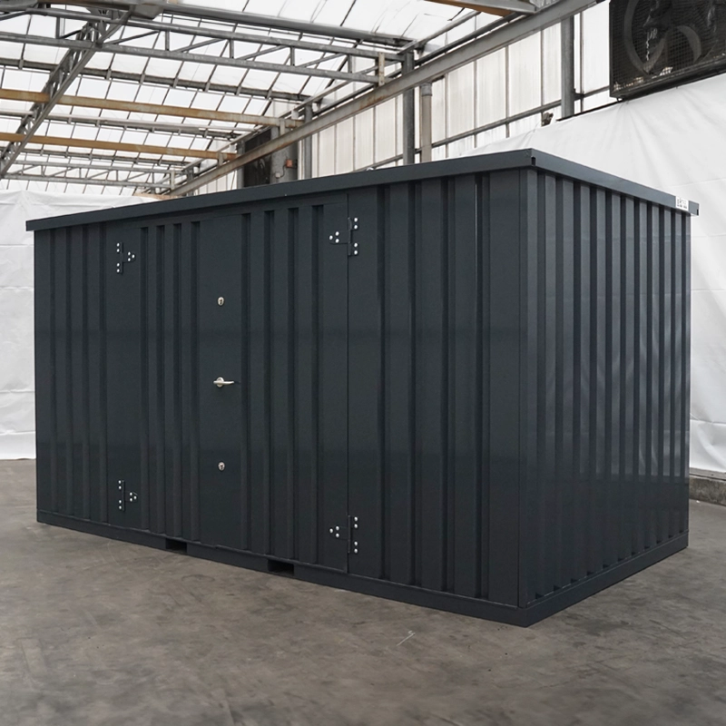 Cabanon anthracite 4 x 2 mètres (7.5 m²) – Conteneur démontable avec double porte sur le côté 4 mètres - Image 2