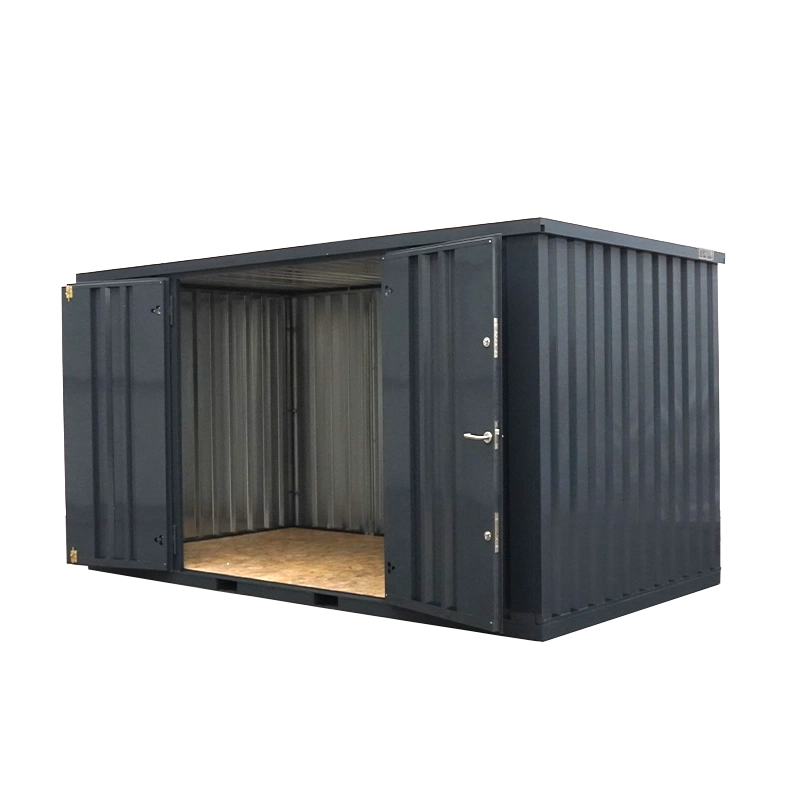 Cabanon anthracite 4 x 2 mètres (7.5 m²) – Conteneur démontable avec double porte sur le côté 4 mètres - Image 1