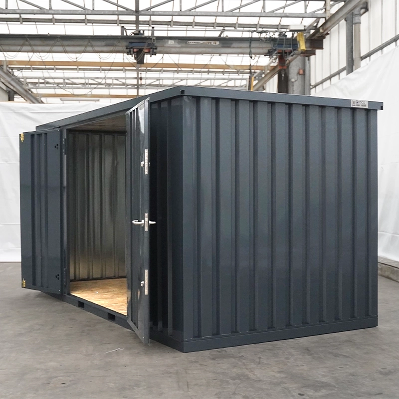 Cabanon anthracite 4 x 2 mètres (7.5 m²) – Conteneur démontable avec double porte sur le côté 4 mètres - Image 3